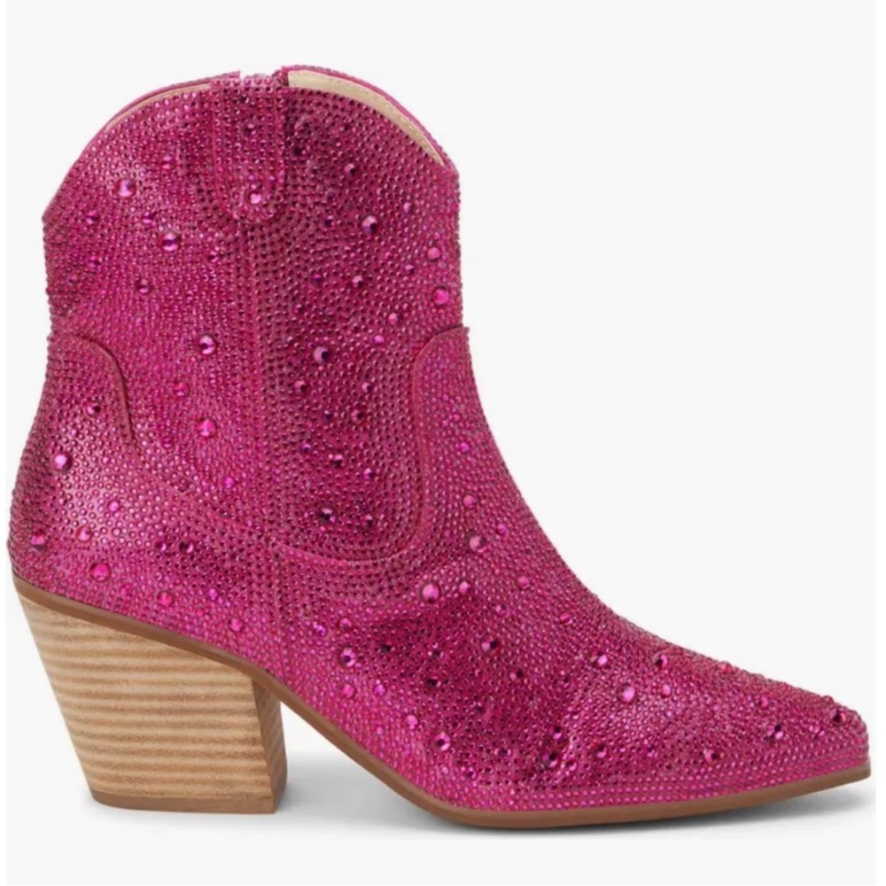 Matisse by Altar’d State pink rhinestone cowgirl boots- 6